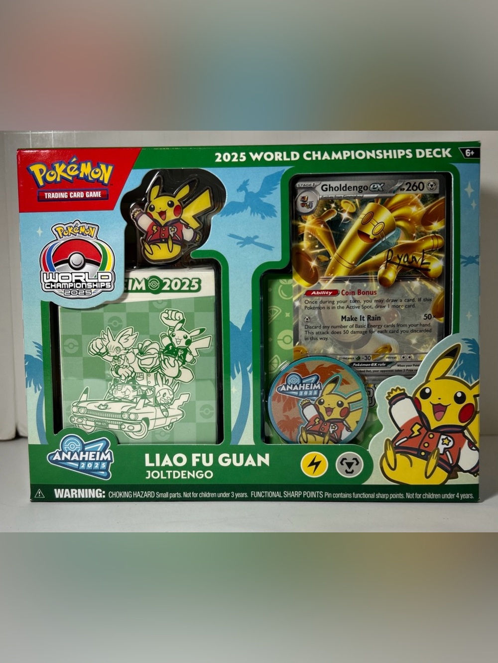 Pokémon TCG 2025 World Championship Deck - PIKACHU Pin! Liao Fu Guan English